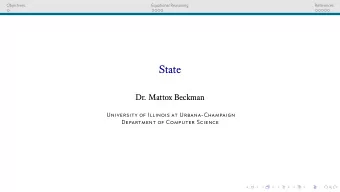 State  Dr. Mattox Beckman  University of Illinois at Urbana-Champaign  Department of Computer