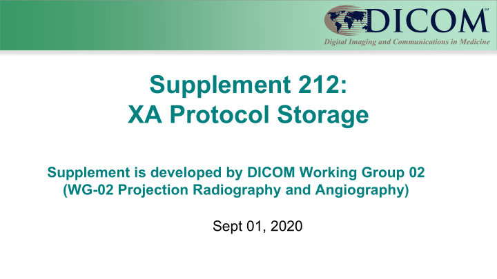 supplement 212 xa protocol storage