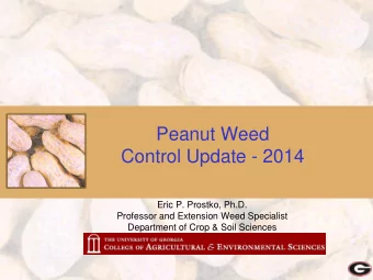 Peanut Weed  Control Update - 2014  Eric P. Prostko, Ph.D.  Professor and Extension Weed Specialist