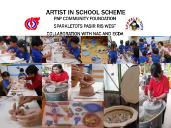 ARTIST IN SCHOOL SCHEME  PAP  AP COMMUNIT  UNITY  Y FOUNDATION  TION  SPAR  ARKLET  KLETOTS  TS PAS