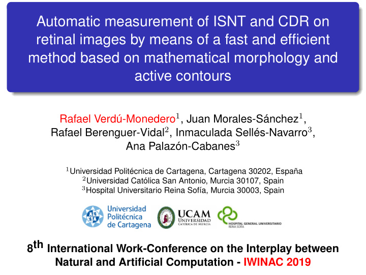 automatic measurement of isnt and cdr on retinal images