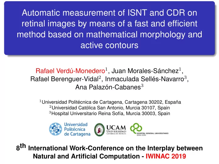 automatic measurement of isnt and cdr on retinal images