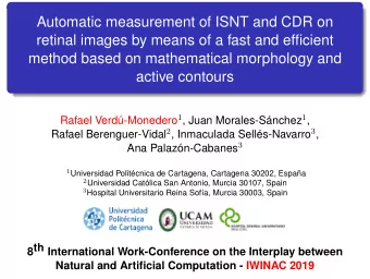 Automatic measurement of ISNT and CDR on  retinal images by means of a fast and efficient  method