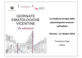 La  moderna  terapia  della    piastrinopenia  immune    nelladulto