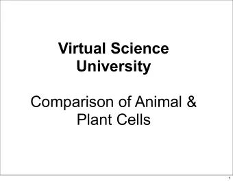 Virtual Science  University  Comparison of Animal &amp;  Plant Cells  1  Comparison of Animal &amp;
