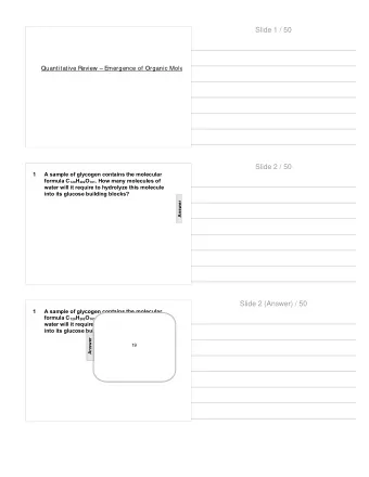 Slide 1 / 50  Quantitative Review  Emergence of Organic Molec  Slide 2 / 50  1  A sample of