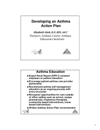 developing an asthma action plan