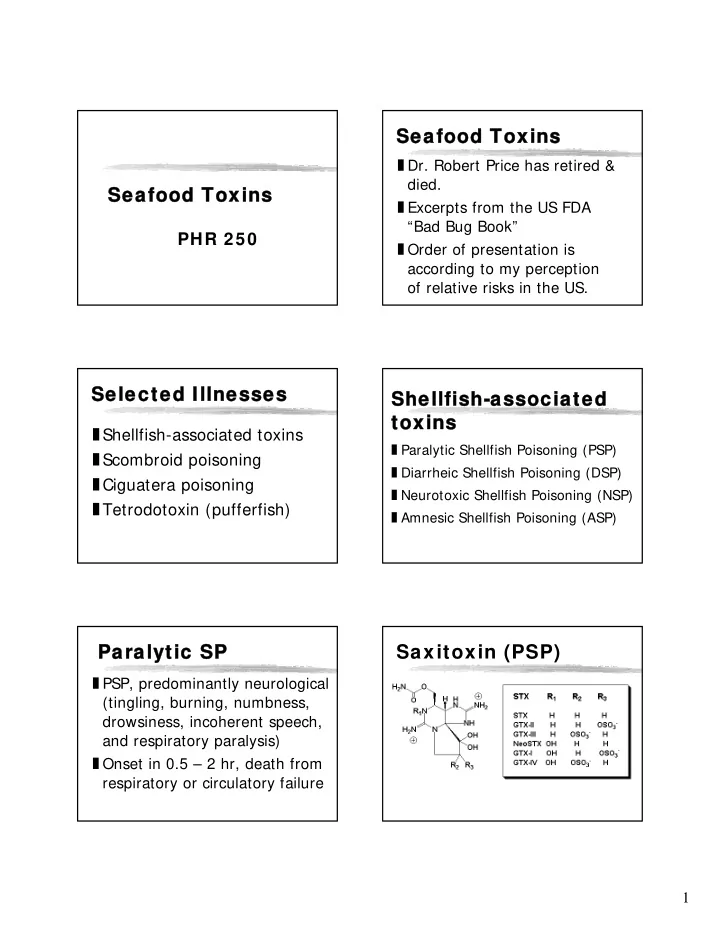 seafood toxins seafood toxins