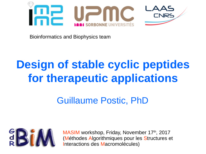 design of stable cyclic peptides for therapeutic
