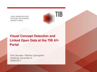 Felix Saurbier, Matthias Springstein  Hamburg, November 6  SWIB 2017  Agenda  1. TIB and TIB