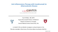 anti inflammatory therapy with canakinumab for