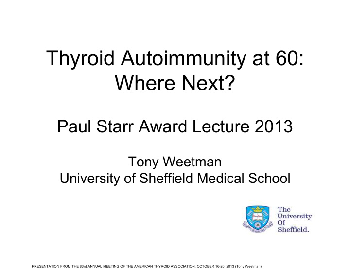 thyroid autoimmunity at 60 where next