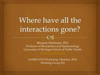 Working Group # 6  Working Group 6: Epigenomics  Elena Colicino  Sudha Ramalingam  Bhramar