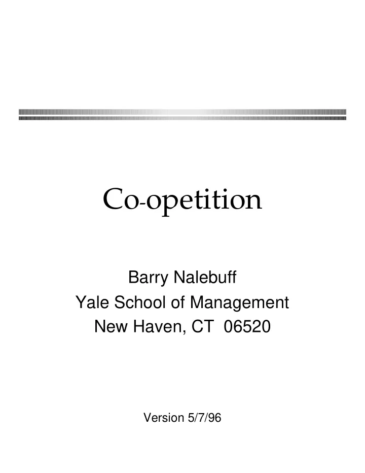 co opetition