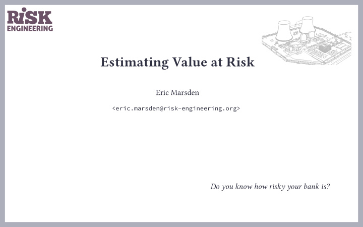 estimating value at risk