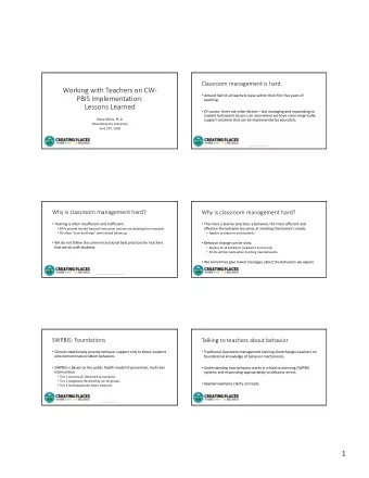 Working with Teachers on CW-  Around half of all teachers leave within their first five years of