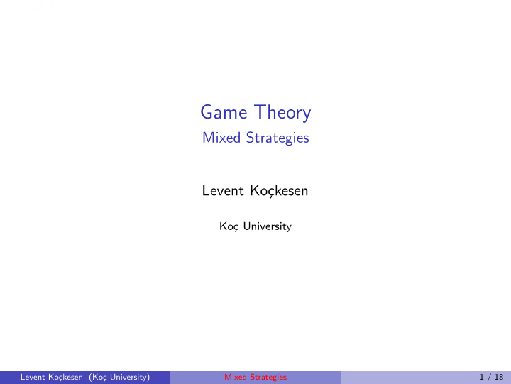 game theory