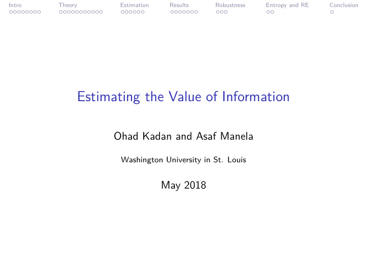 estimating the value of information