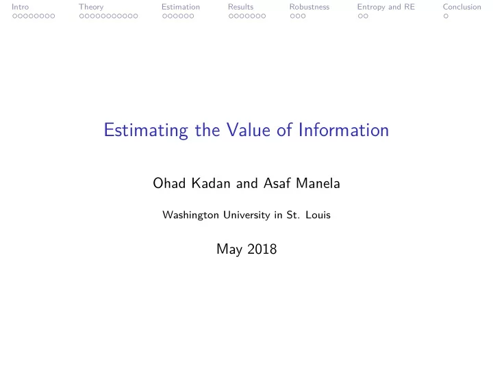 estimating the value of information