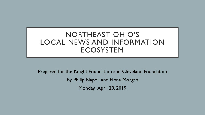 northeast ohio s local news and information ecosystem