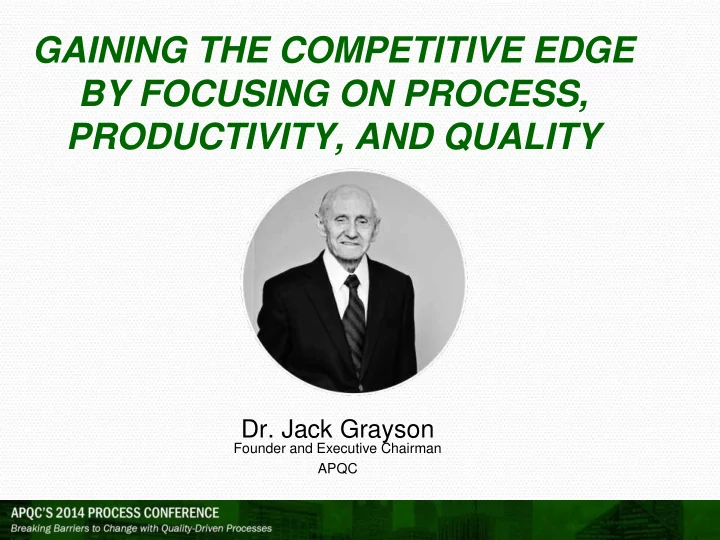 gaining the competitive edge
