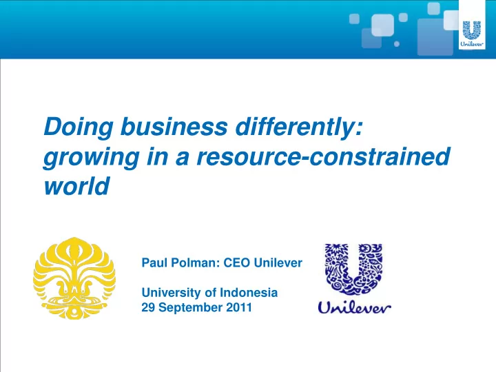 doing business differently growing in a resource