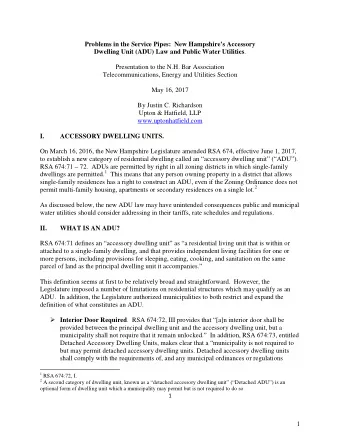 Problems in the Service Pipes:  New Hampshires Accessory Dwelling Unit (ADU) Law and Public