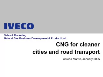 CNG for cleaner  cities and road transport  Alfredo Martn, January 2005  Fuel evolution in city /