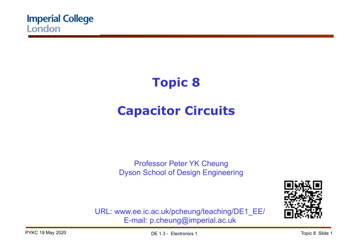 topic 8 capacitor circuits