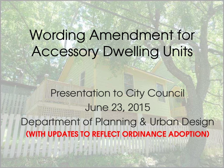 wording amendment for