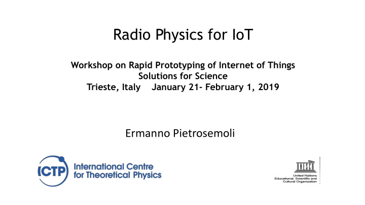 radio physics for iot