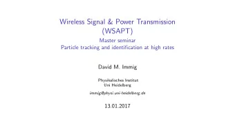 Wireless Signal &amp; Power Transmission  (WSAPT)  Master seminar  Particle tracking and