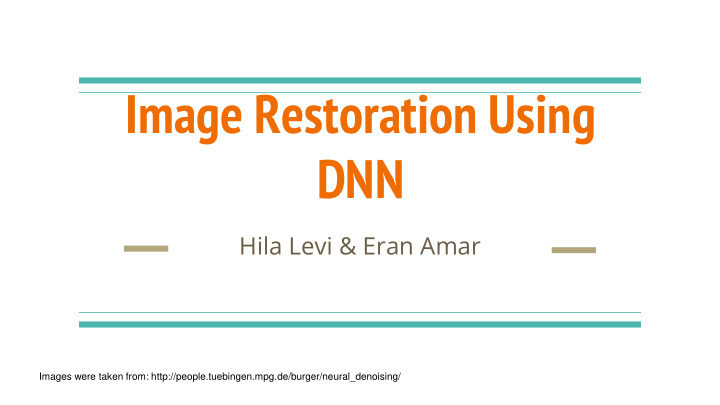 image restoration using dnn