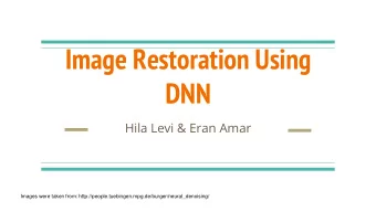Image Restoration Using  DNN  Hila Levi &amp; Eran Amar  Images were taken from: