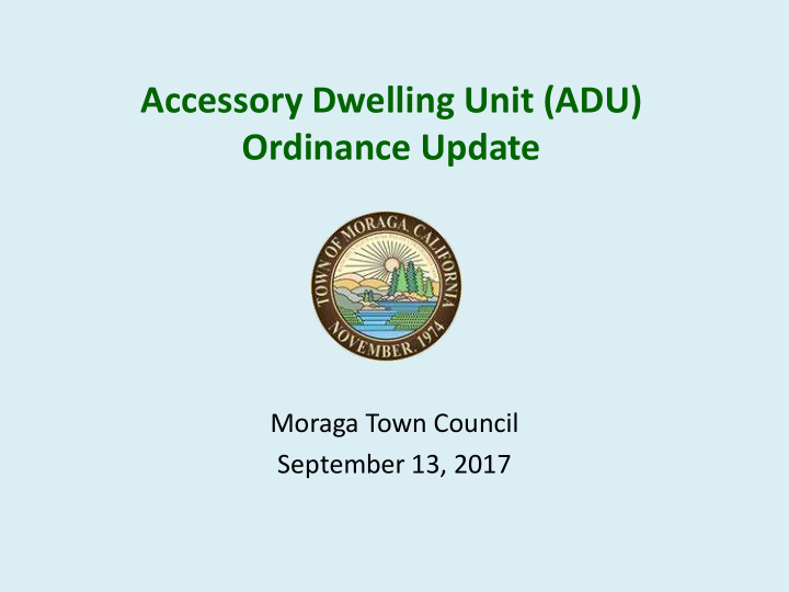 accessory dwelling unit adu ordinance update