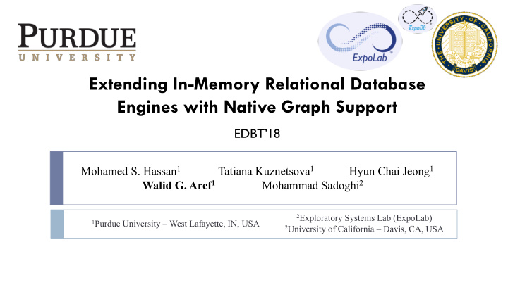 extending in memory relational database engines with