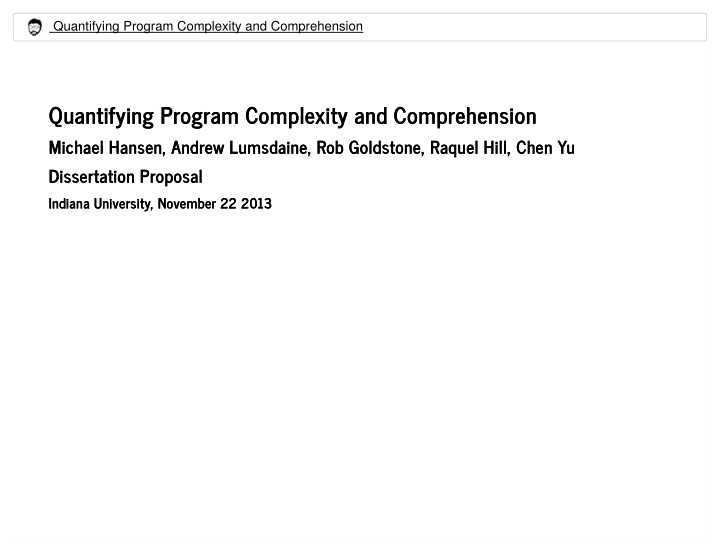quantifying program complexity and comprehension