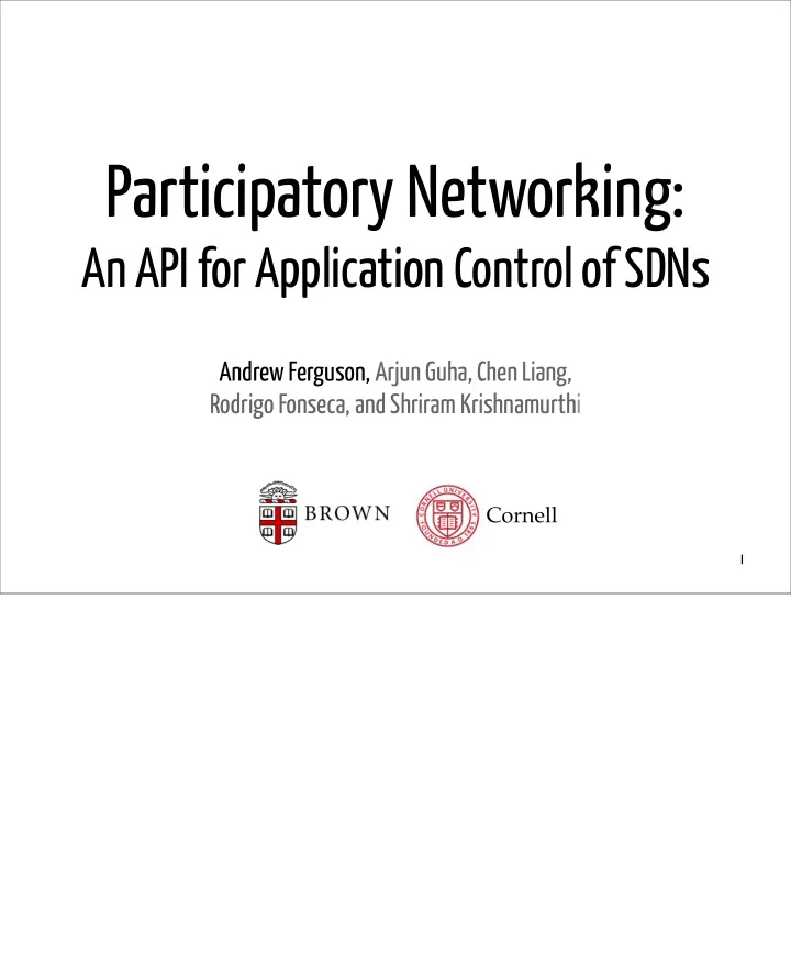 participatory networking