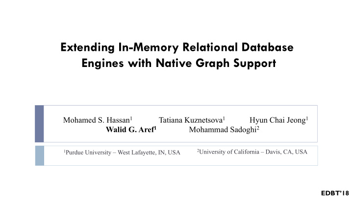 extending in memory relational database engines with