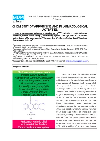 MDPI  MOL2NET, International Conference Series on Multidisciplinary  Sciences  CHEMISTRY OF