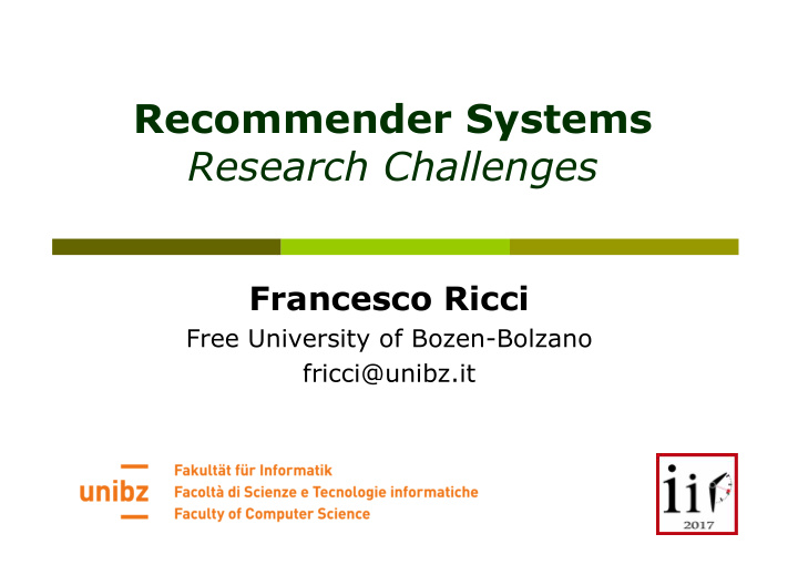 recommender systems research challenges