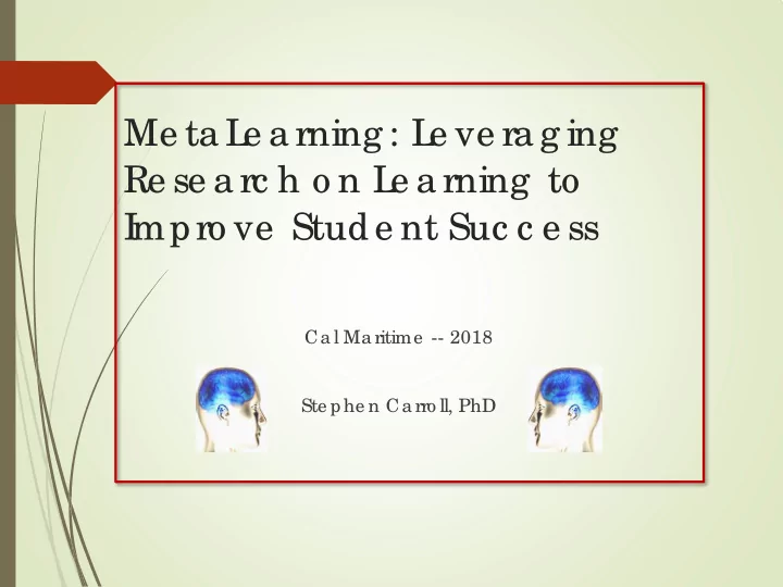 me ta l e a rning l e ve ra g ing re se a rc h o n l e a