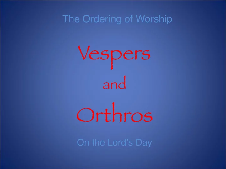 vespers