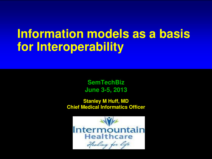 information models as a basis