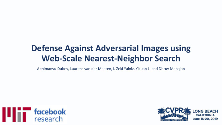 defense against adversarial images using web scale