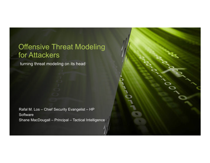 offensive threat modeling for attackers