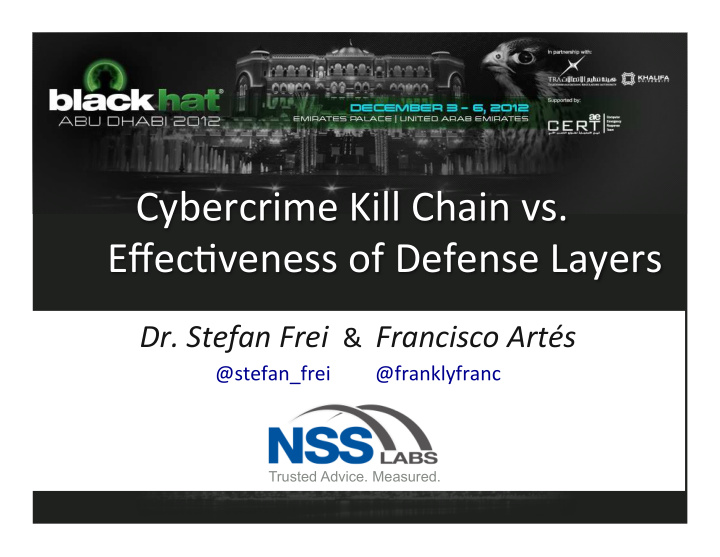 cybercrime kill chain vs effec4veness of defense layers