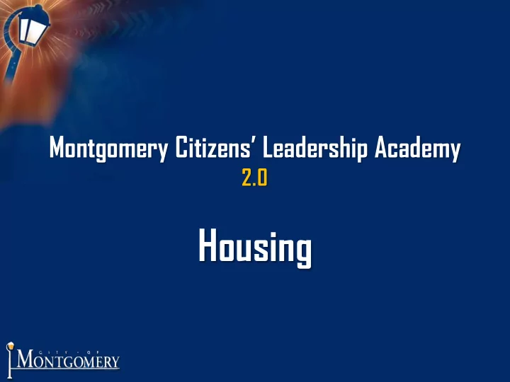 housing schedule for this evening