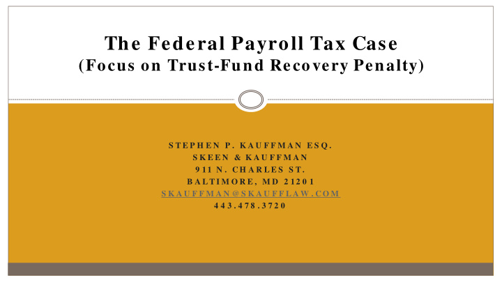 the federal payroll tax case