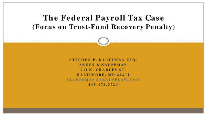the federal payroll tax case